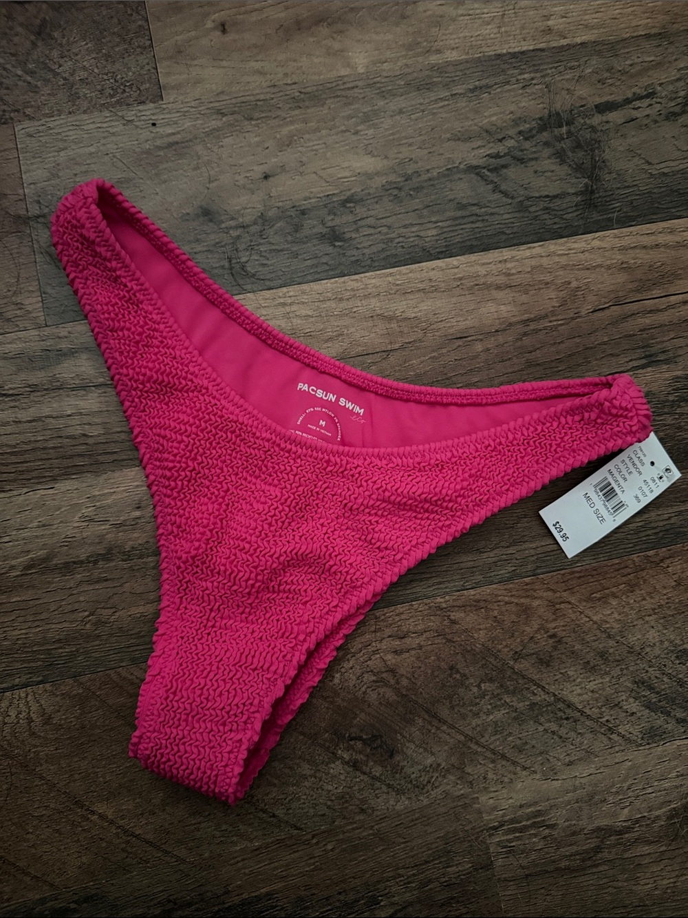 PacSun Magenta Scrunch Textured Bikini Bottoms Size Medium